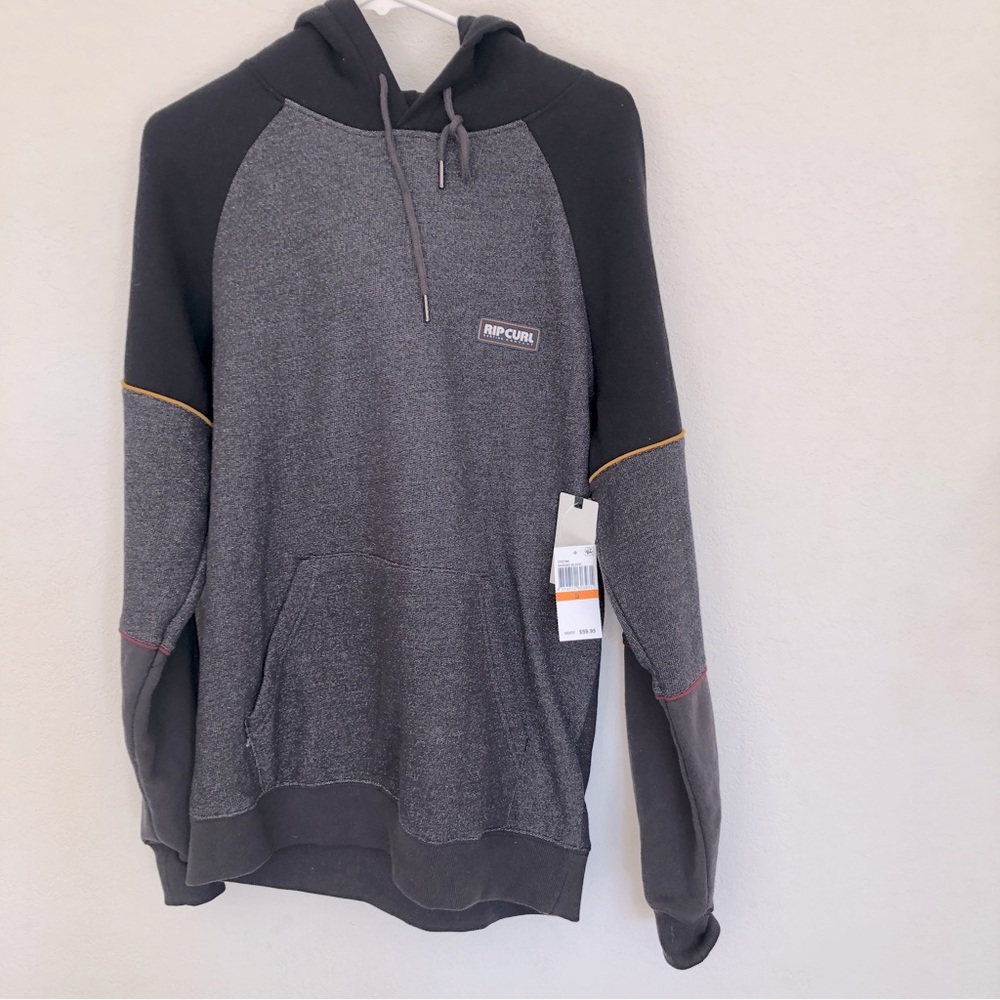 New Ripcurl Hoodie sweatshirt Black Grey Mens Small